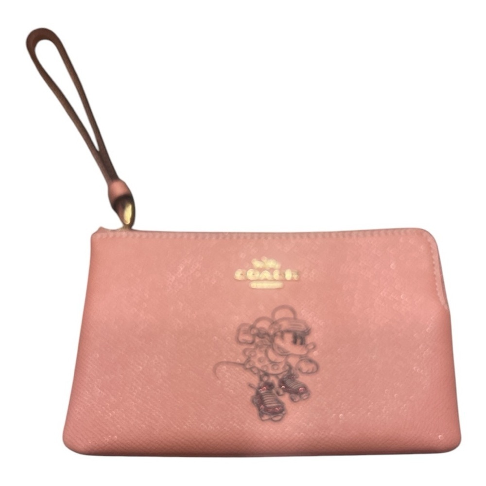 Coach Minnie Mouse Small Pink Wristlet